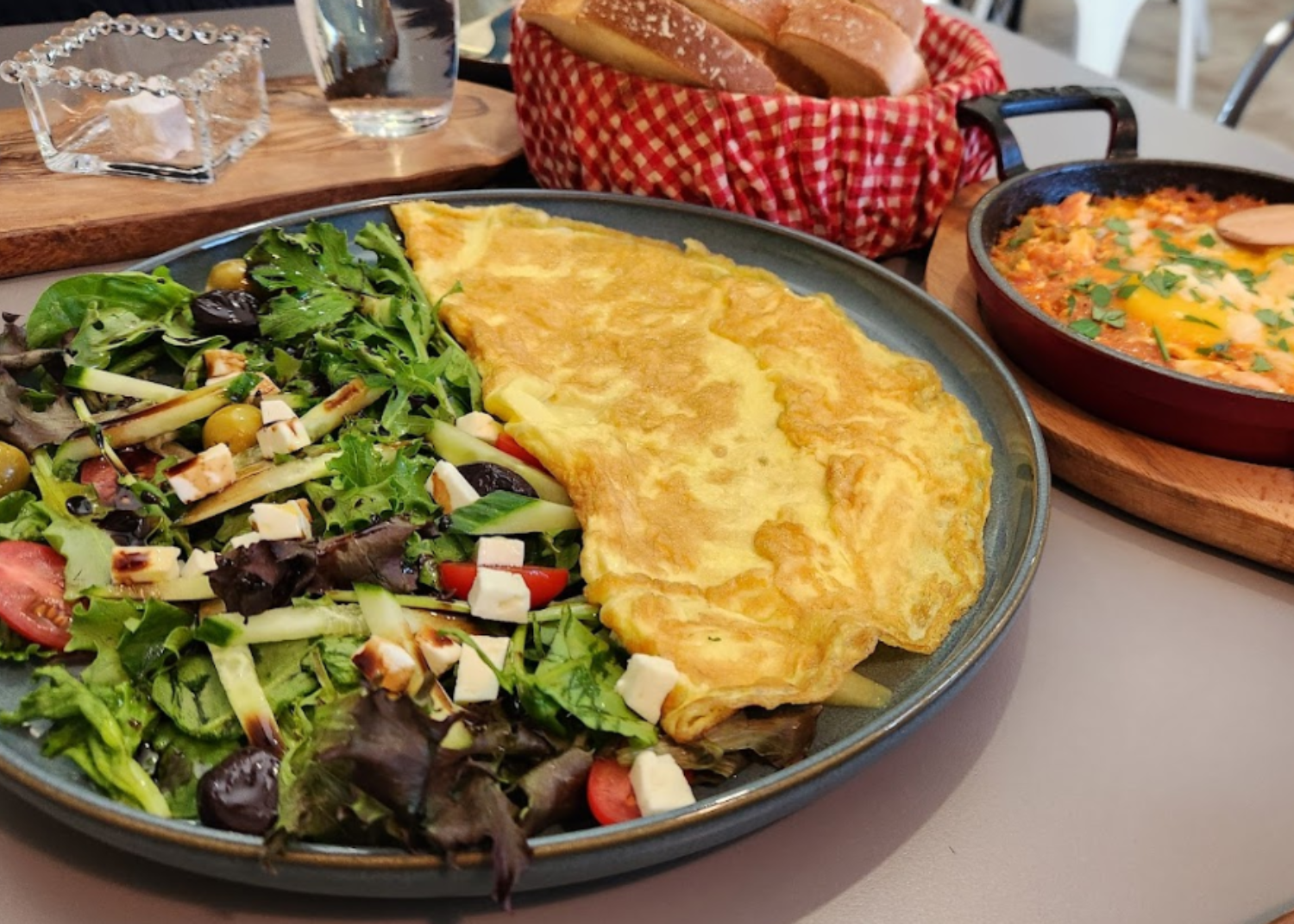 Delicious omelette with Mediterranean ingredients